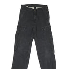 CARHARTT Mens Cotton Blend Black Regular Cargo Trousers W27 L30 Workwear Utility