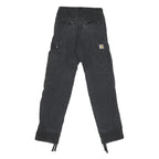 CARHARTT Mens Cotton Blend Black Regular Cargo Trousers W27 L30 Workwear Utility