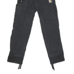 CARHARTT Mens Cotton Blend Black Regular Cargo Trousers W27 L30 Workwear Utility