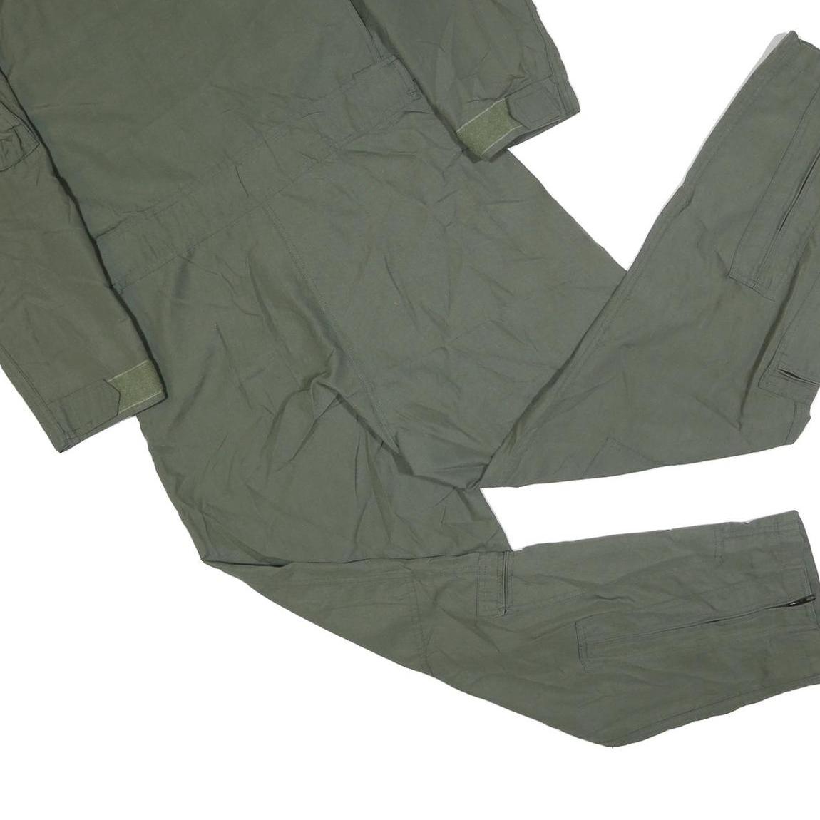 BARRIER WEAR Mens Green Synthetic Dungarees Regular Fit Zip M W36 L30 Workwear