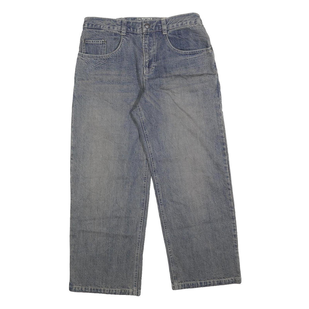 LEMMI Mens Jeans Blue Relaxed Straight Denim Light W30 L26 Casual Comfort Zip