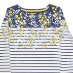 JOULES Womens Patterned Jumper Blue Striped Tight Knit UK 6