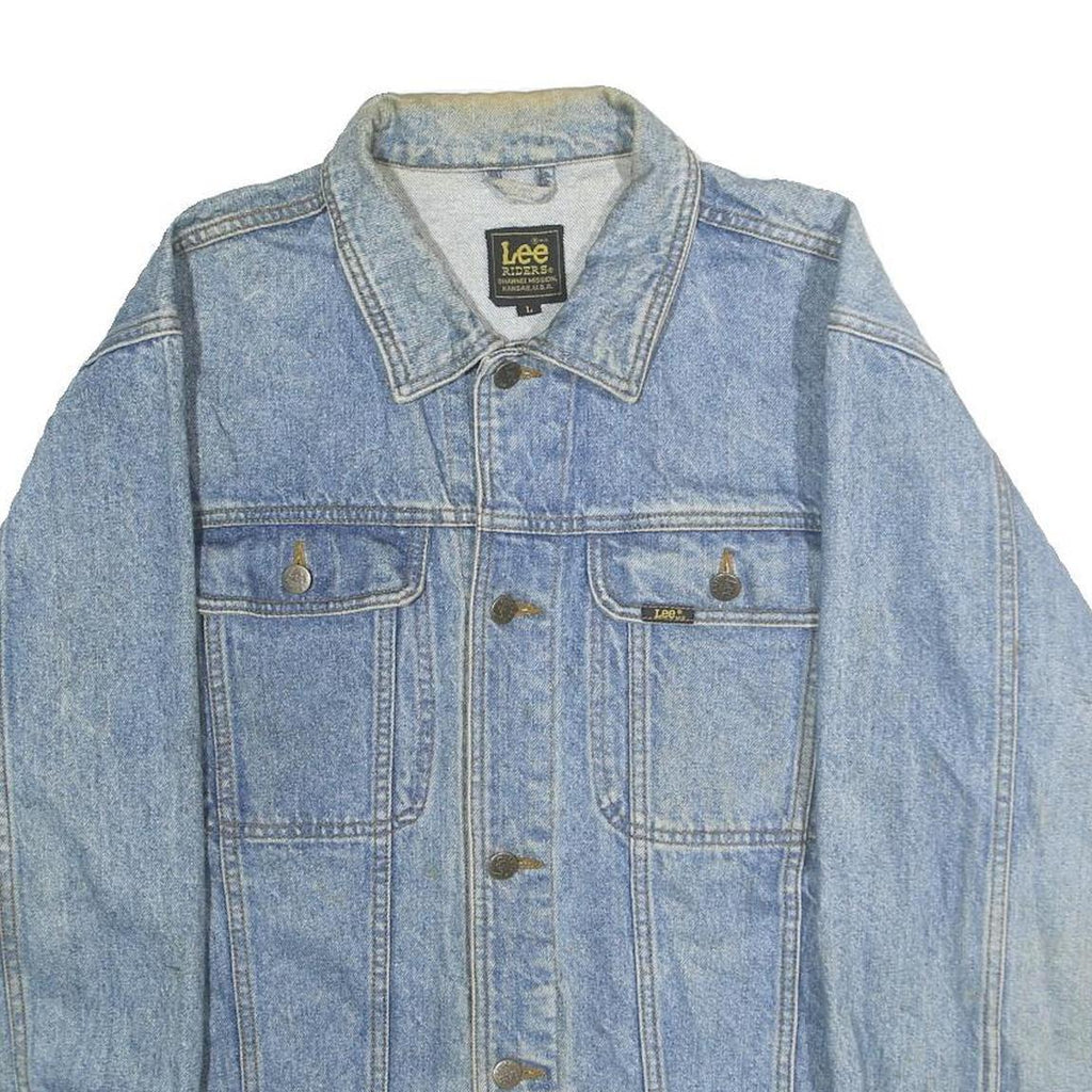 LEE Mens Blue Denim Button Cotton Jacket L Casual Vintage Style