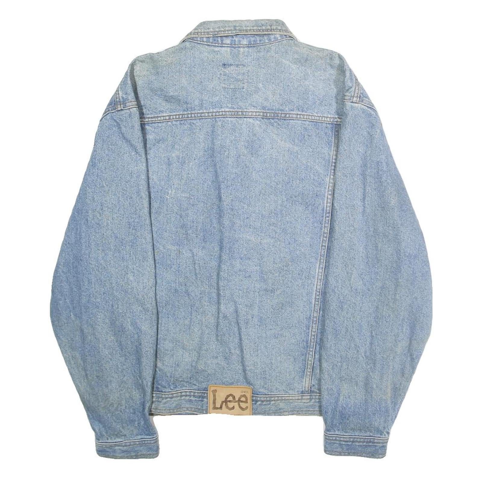 LEE Mens Blue Denim Button Cotton Jacket L Casual Vintage Style