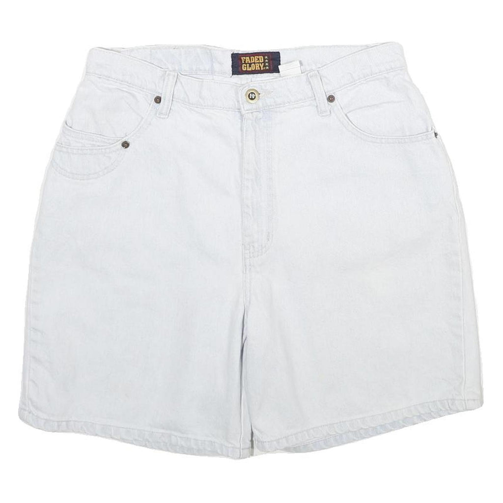 FADED GLORY Womens White Cotton Denim Shorts M W30 Classic Fit Casual Summer