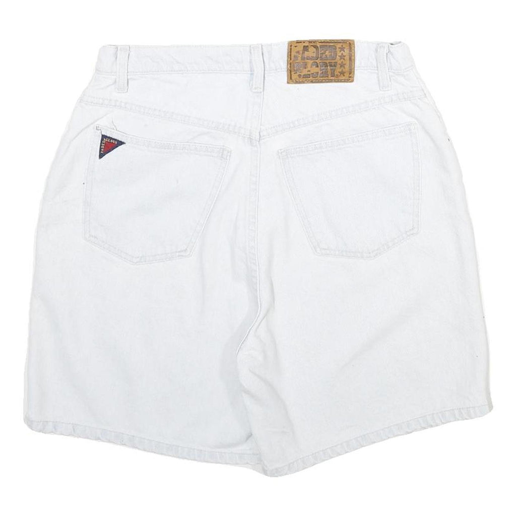 FADED GLORY Womens White Cotton Denim Shorts M W30 Classic Fit Casual Summer
