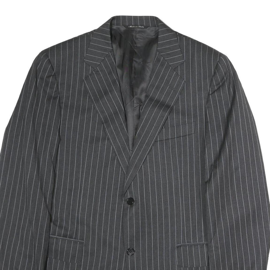 CANALI Mens Grey Pinstripe Classic Jacket M Cotton Button Formal Workwear
