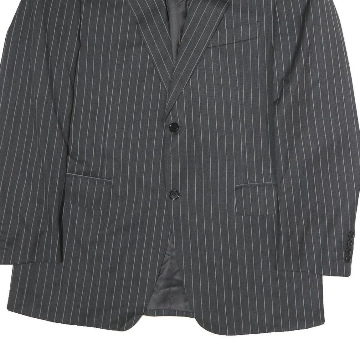 CANALI Mens Grey Pinstripe Classic Jacket M Cotton Button Formal Workwear