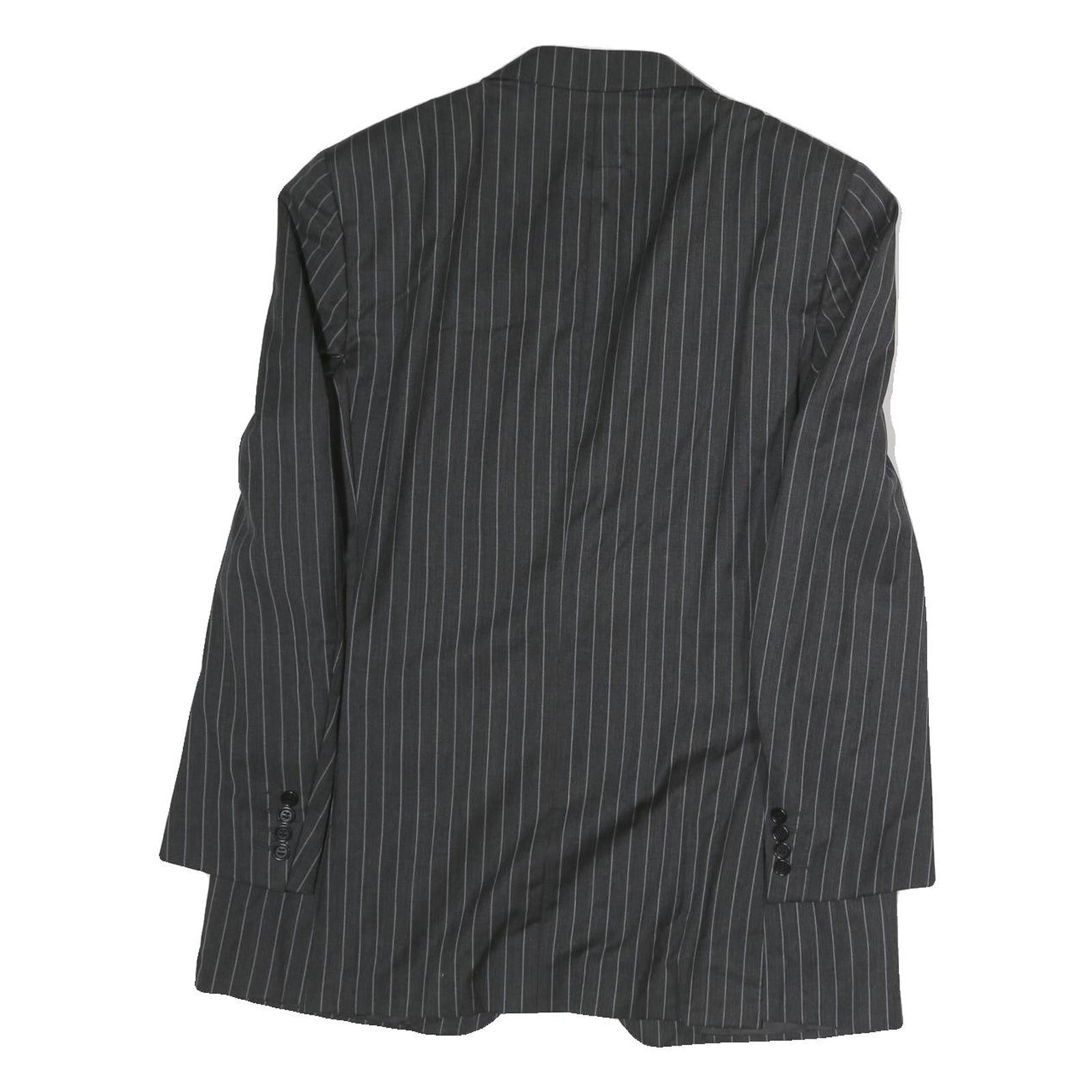 CANALI Mens Grey Pinstripe Classic Jacket M Cotton Button Formal Workwear
