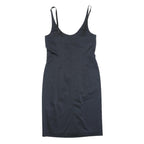 OASIS Womens Black Bodycon Polyester Blend Sleeveless Midi Dress UK 14 Elegant