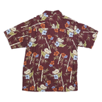 RON CHERISHAM Mens Burgundy & Floral Cotton Blend Shirt M Summer Casual