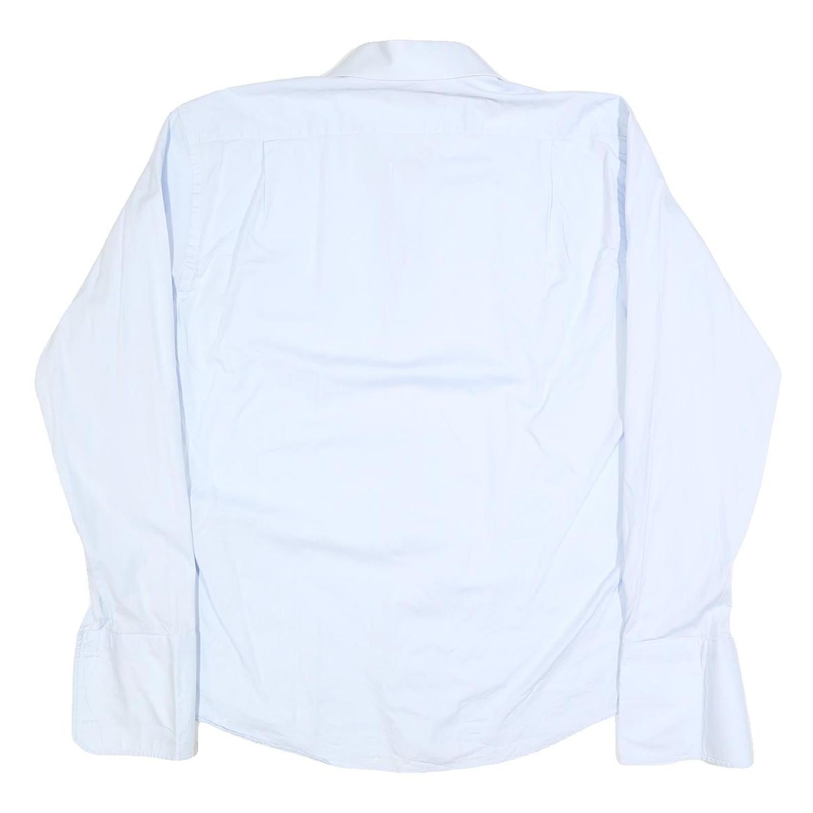 PIERRE CARDIN Mens White Shirt L Cotton Blend Long Sleeve Classic Fit Button
