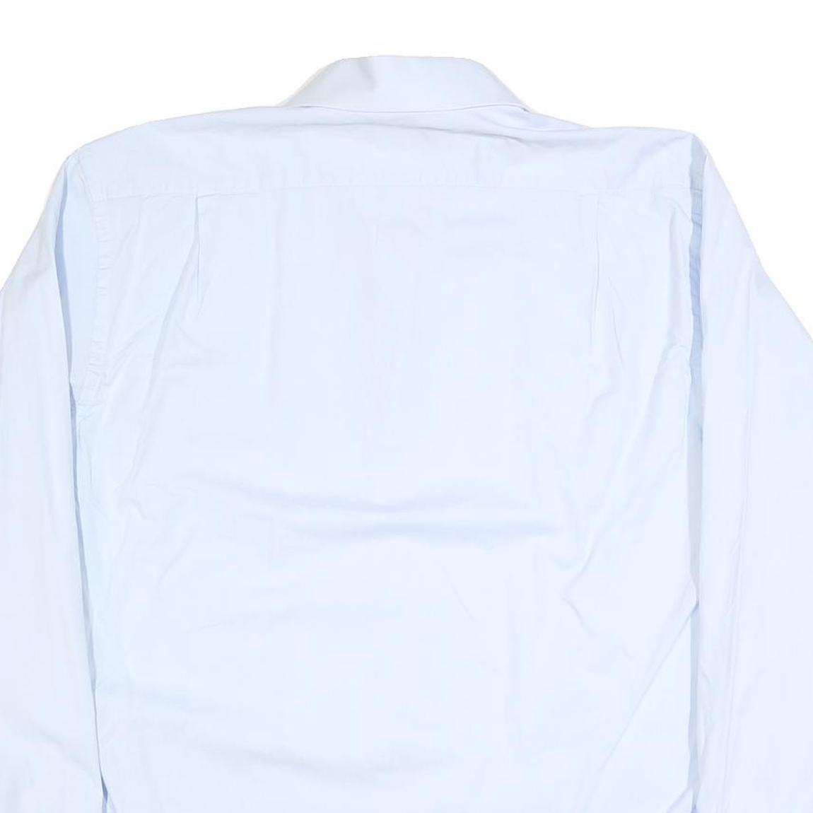 PIERRE CARDIN Mens White Shirt L Cotton Blend Long Sleeve Classic Fit Button