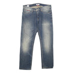 TOMMY HILFIGER Mens Jeans Blue Slim Straight Denim Medium W32 L28 Casual Zip