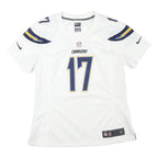NIKE Womens White Chargers 17 Sports Football T-Shirt M Short Sleeve V-Neck