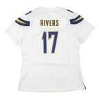 NIKE Womens White Chargers 17 Sports Football T-Shirt M Short Sleeve V-Neck