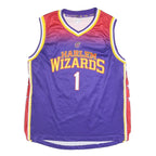 Mens Purple & Red Harlem Wizards Basketball Jersey XL Sleeveless V-Neck Sports