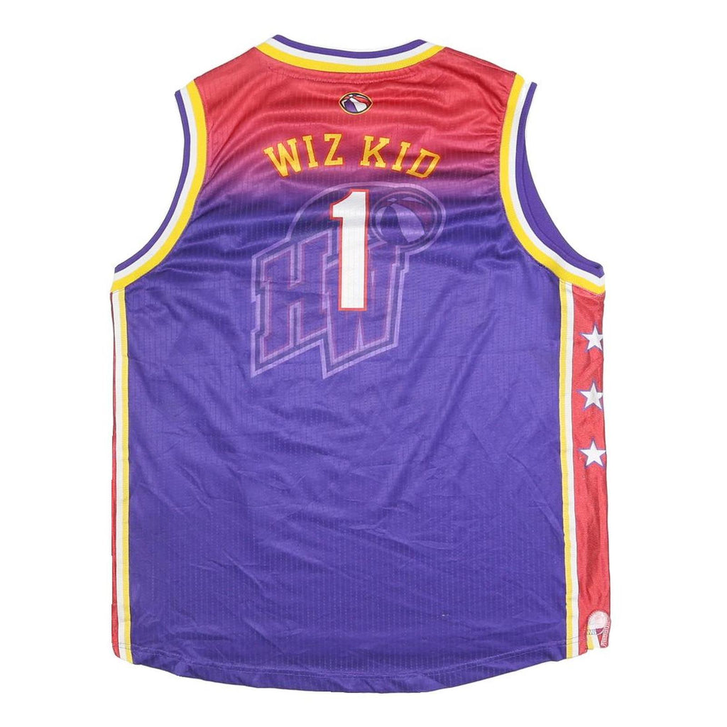 Mens Purple & Red Harlem Wizards Basketball Jersey XL Sleeveless V-Neck Sports