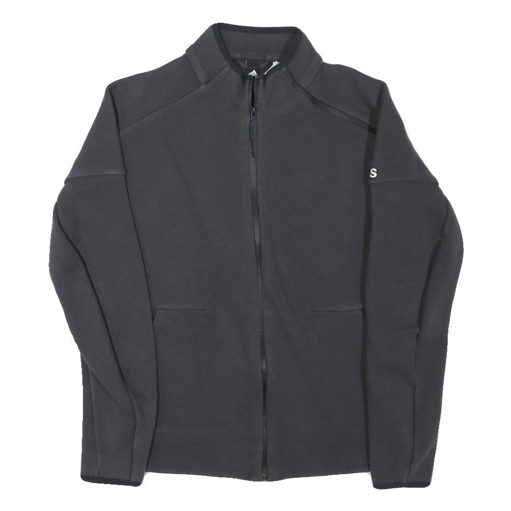 ADIDAS Mens Black Jacket S Polyester Blend Zip Plain Sportswear Lightweight