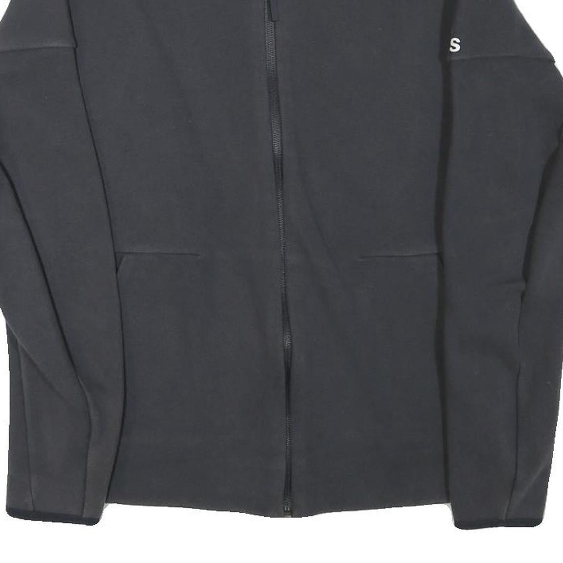 ADIDAS Mens Black Jacket S Polyester Blend Zip Plain Sportswear Lightweight