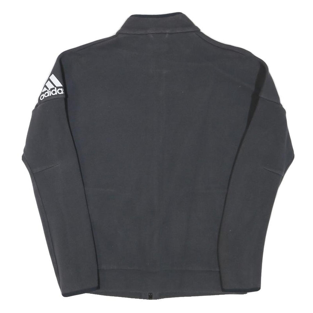 ADIDAS Mens Black Jacket S Polyester Blend Zip Plain Sportswear Lightweight