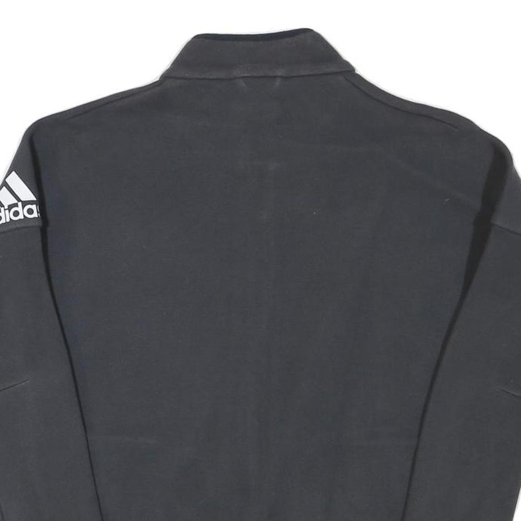 ADIDAS Mens Black Jacket S Polyester Blend Zip Plain Sportswear Lightweight