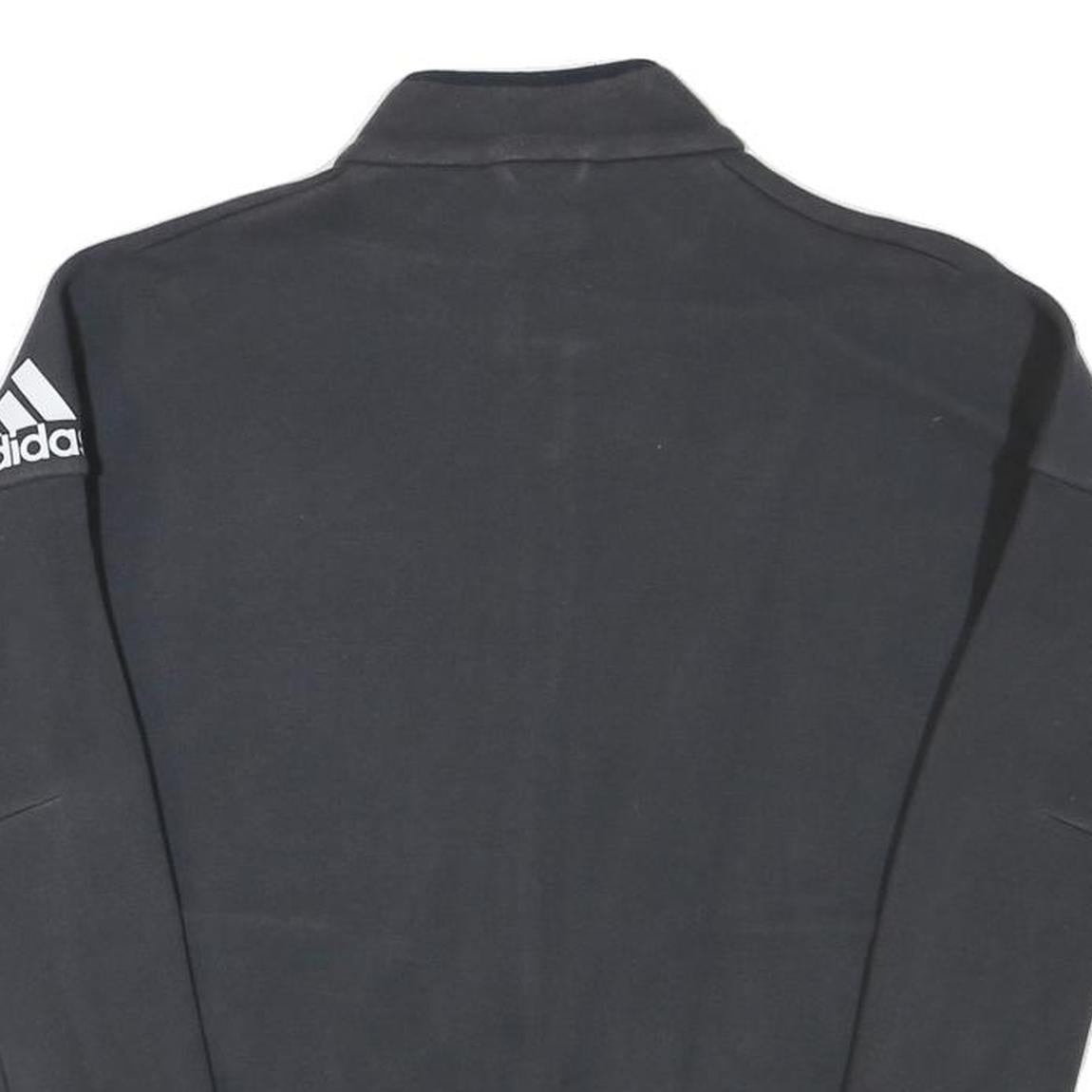 ADIDAS Mens Black Jacket S Polyester Blend Zip Plain Sportswear Lightweight
