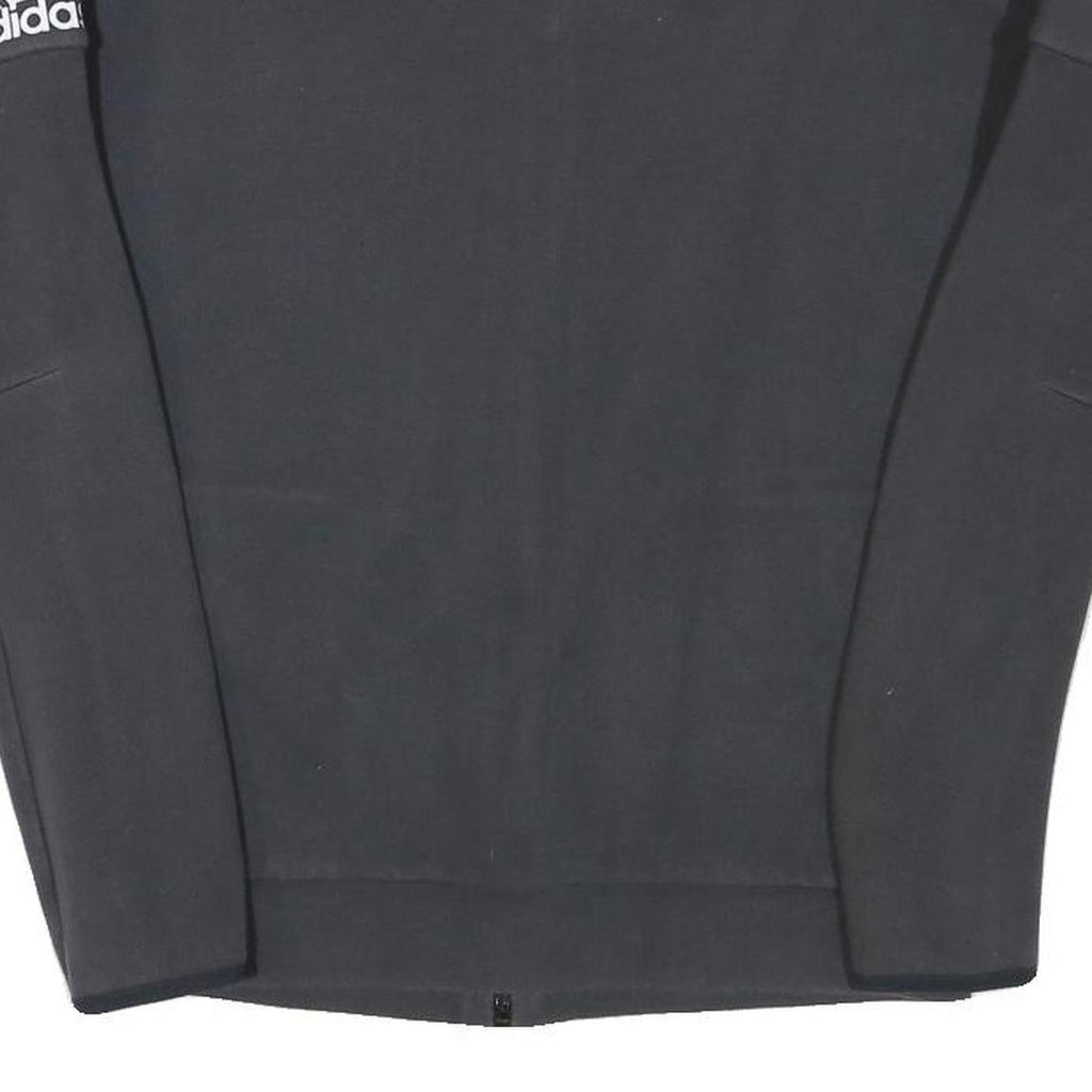ADIDAS Mens Black Jacket S Polyester Blend Zip Plain Sportswear Lightweight