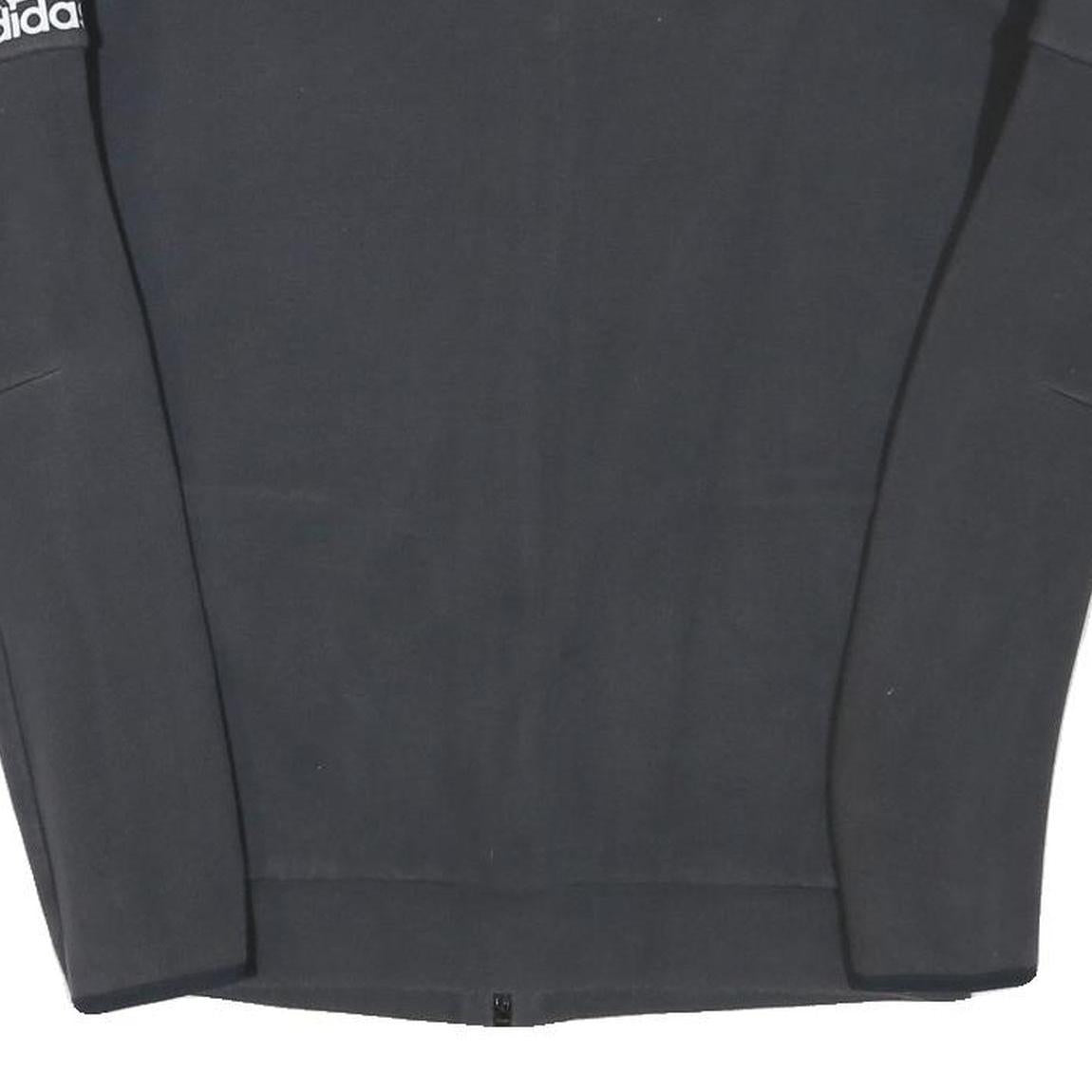 ADIDAS Mens Black Jacket S Polyester Blend Zip Plain Sportswear Lightweight