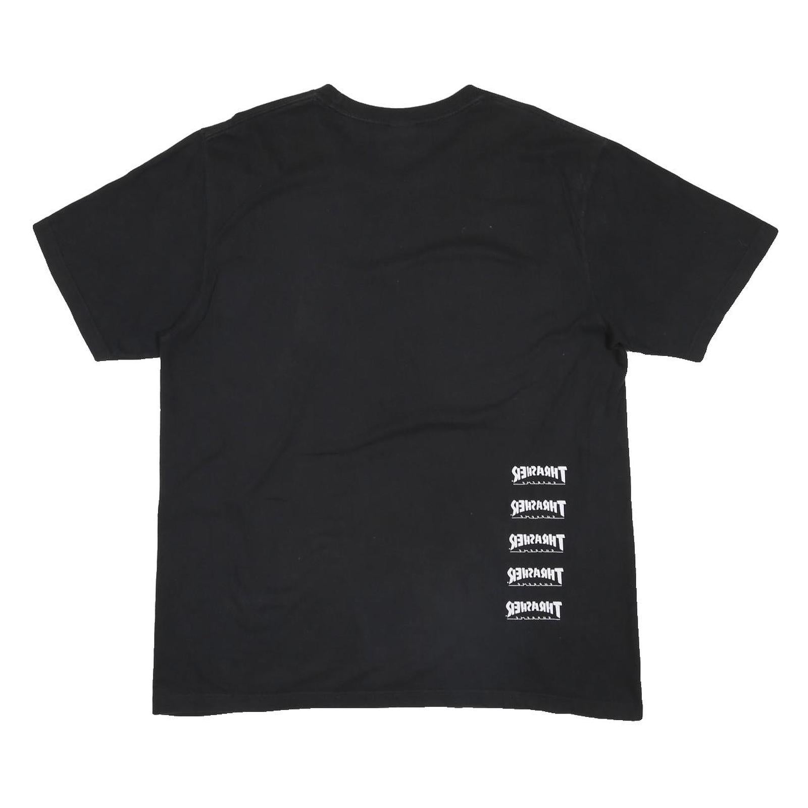 Supreme Thrasher Back Tail Mens Black Skateboard Graphic T-Shirt L Short Sleeve