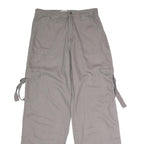 TINSEL TOWN Womens Cotton Blend Grey Regular Straight Trousers W30 L32 Cargo