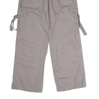TINSEL TOWN Womens Cotton Blend Grey Regular Straight Trousers W30 L32 Cargo