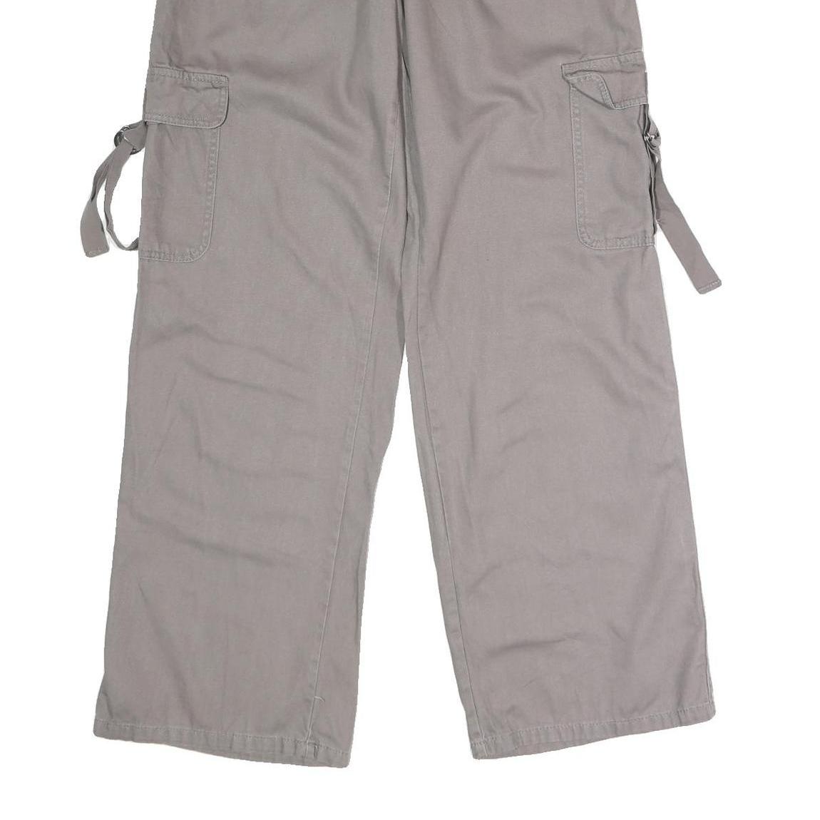 TINSEL TOWN Womens Cotton Blend Grey Regular Straight Trousers W30 L32 Cargo