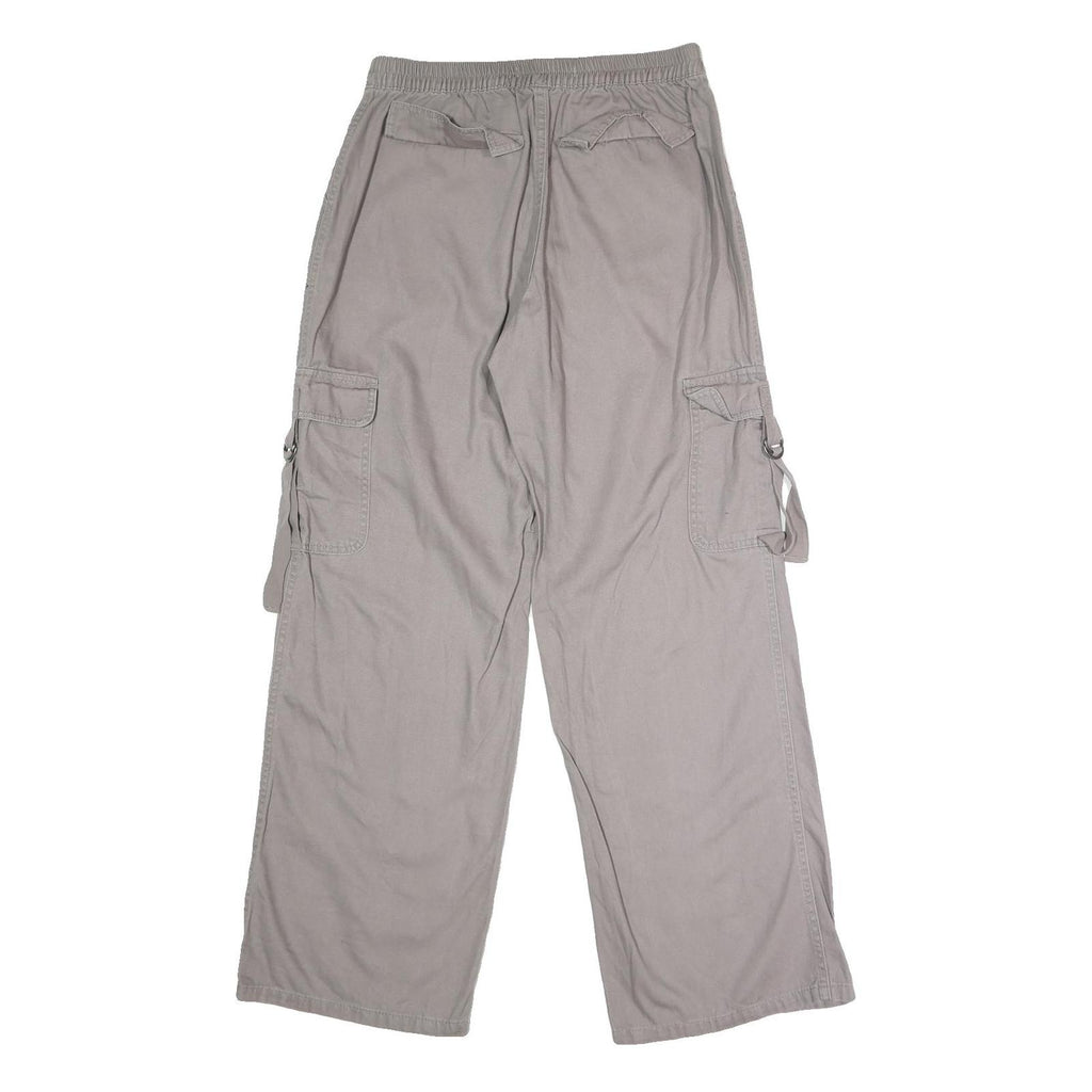 TINSEL TOWN Womens Cotton Blend Grey Regular Straight Trousers W30 L32 Cargo