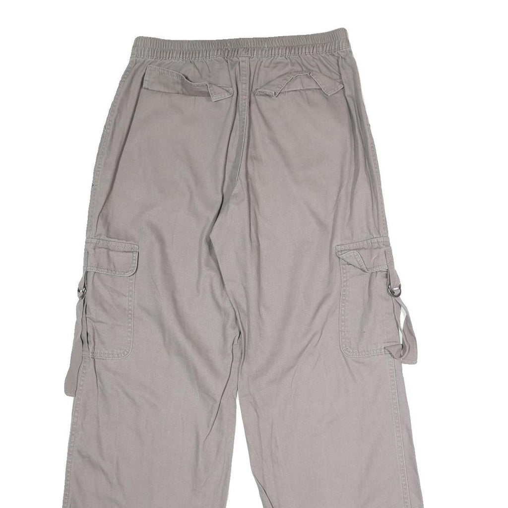 TINSEL TOWN Womens Cotton Blend Grey Regular Straight Trousers W30 L32 Cargo