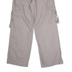 TINSEL TOWN Womens Cotton Blend Grey Regular Straight Trousers W30 L32 Cargo
