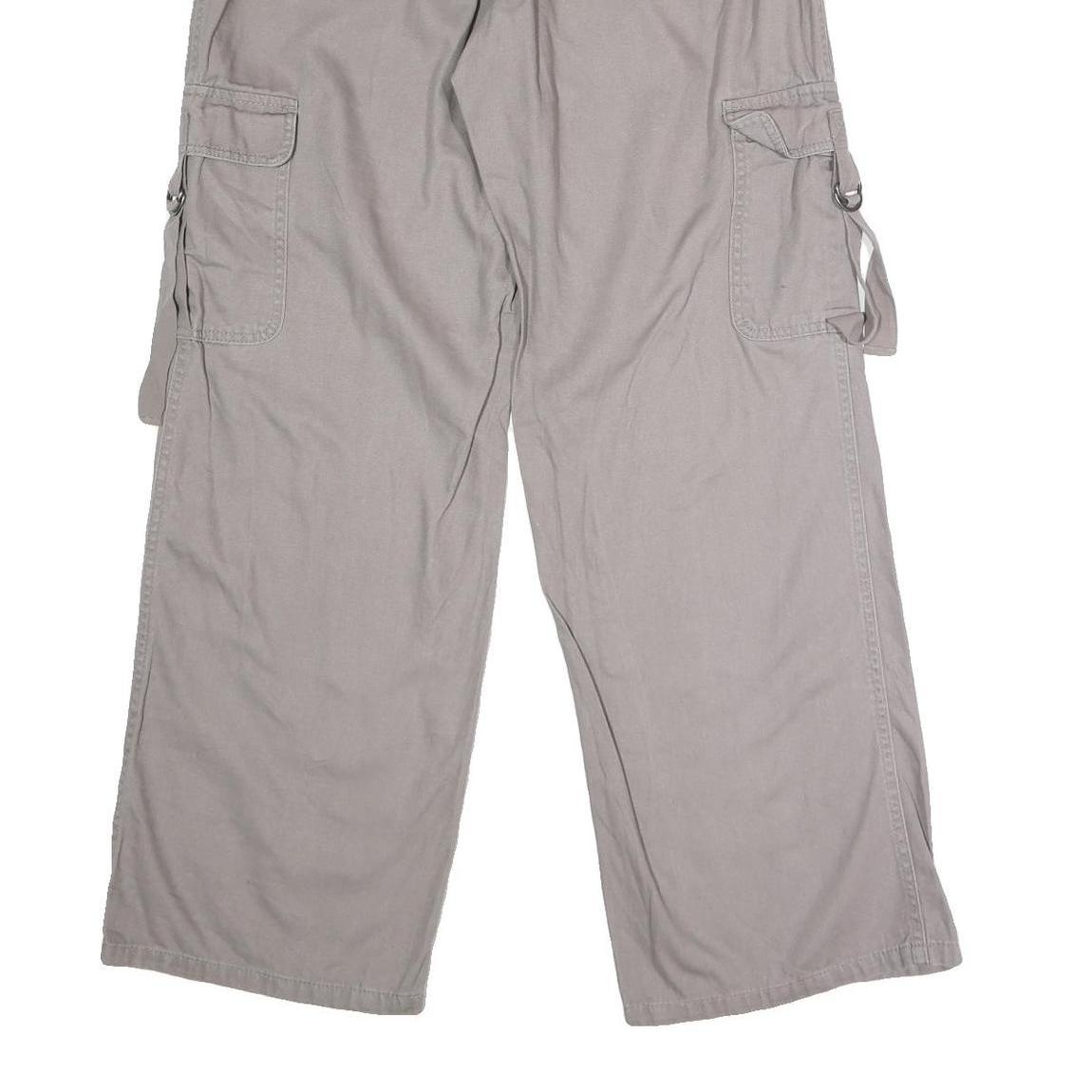 TINSEL TOWN Womens Cotton Blend Grey Regular Straight Trousers W30 L32 Cargo