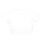 ADIDAS Womens White & Black Graphic Crop T-Shirt UK 6 Short Sleeve Crew Neck