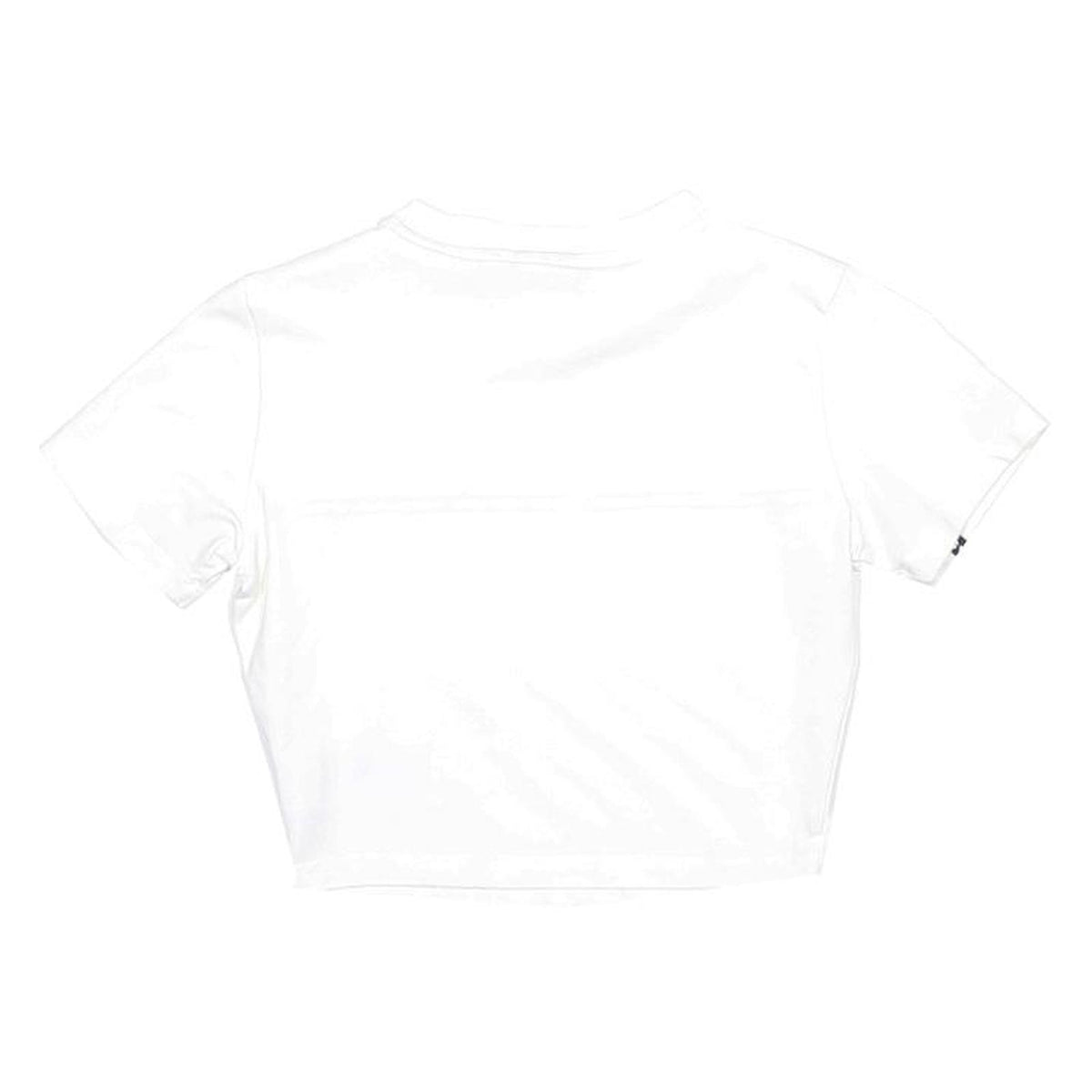 ADIDAS Womens White & Black Graphic Crop T-Shirt UK 6 Short Sleeve Crew Neck