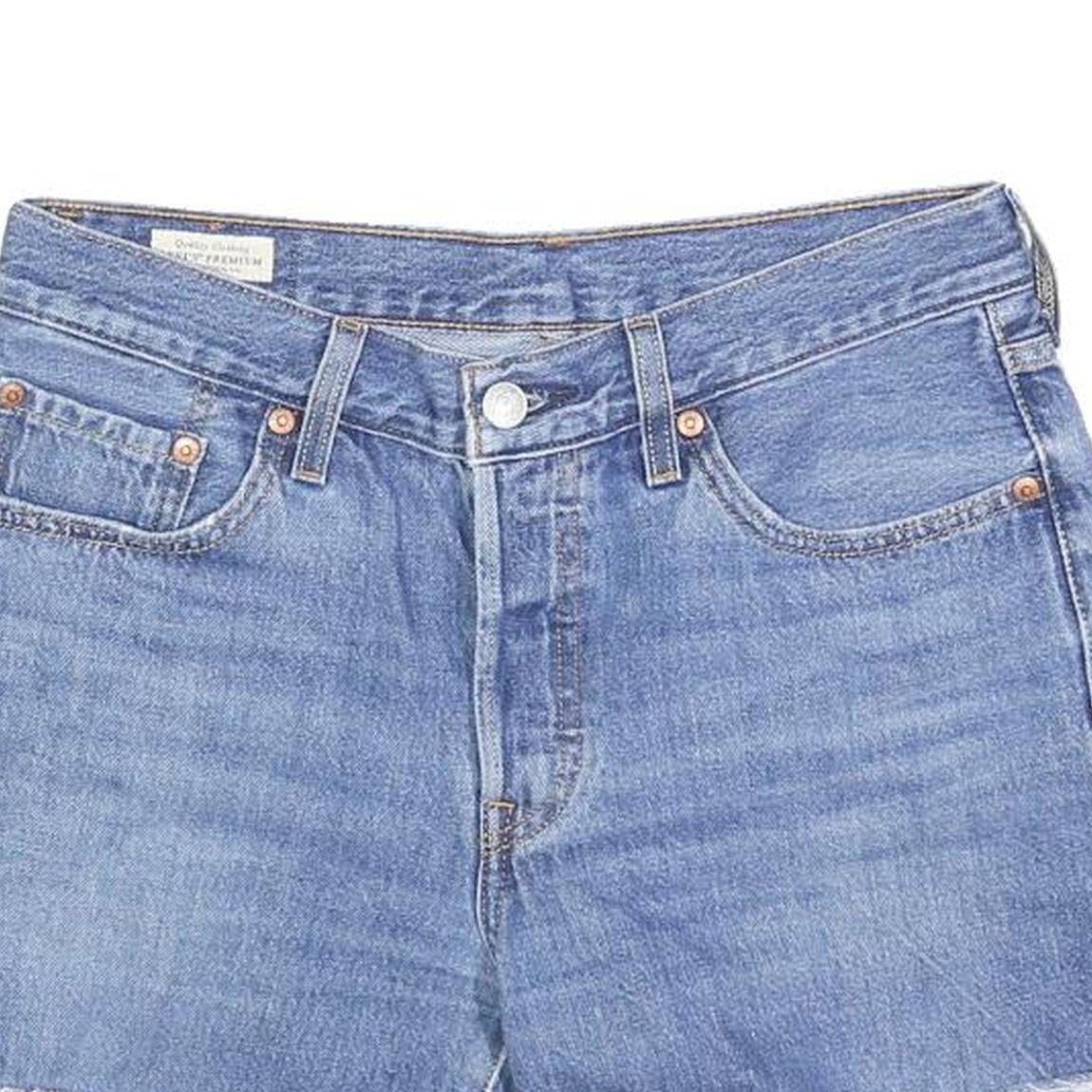 LEVI'S Womens Denim Blue Casual Cut-Off Shorts M W30 Raw Hem