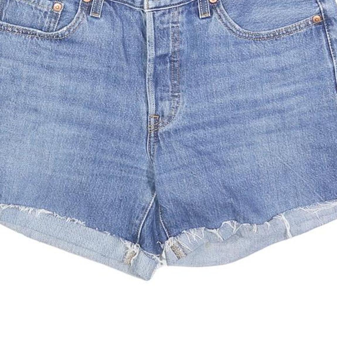 LEVI'S Womens Denim Blue Casual Cut-Off Shorts M W30 Raw Hem