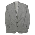 HUGO BOSS Mens Grey & Black Classic Cashmere Jacket L Woven Button Blazer