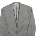 HUGO BOSS Mens Grey & Black Classic Cashmere Jacket L Woven Button Blazer