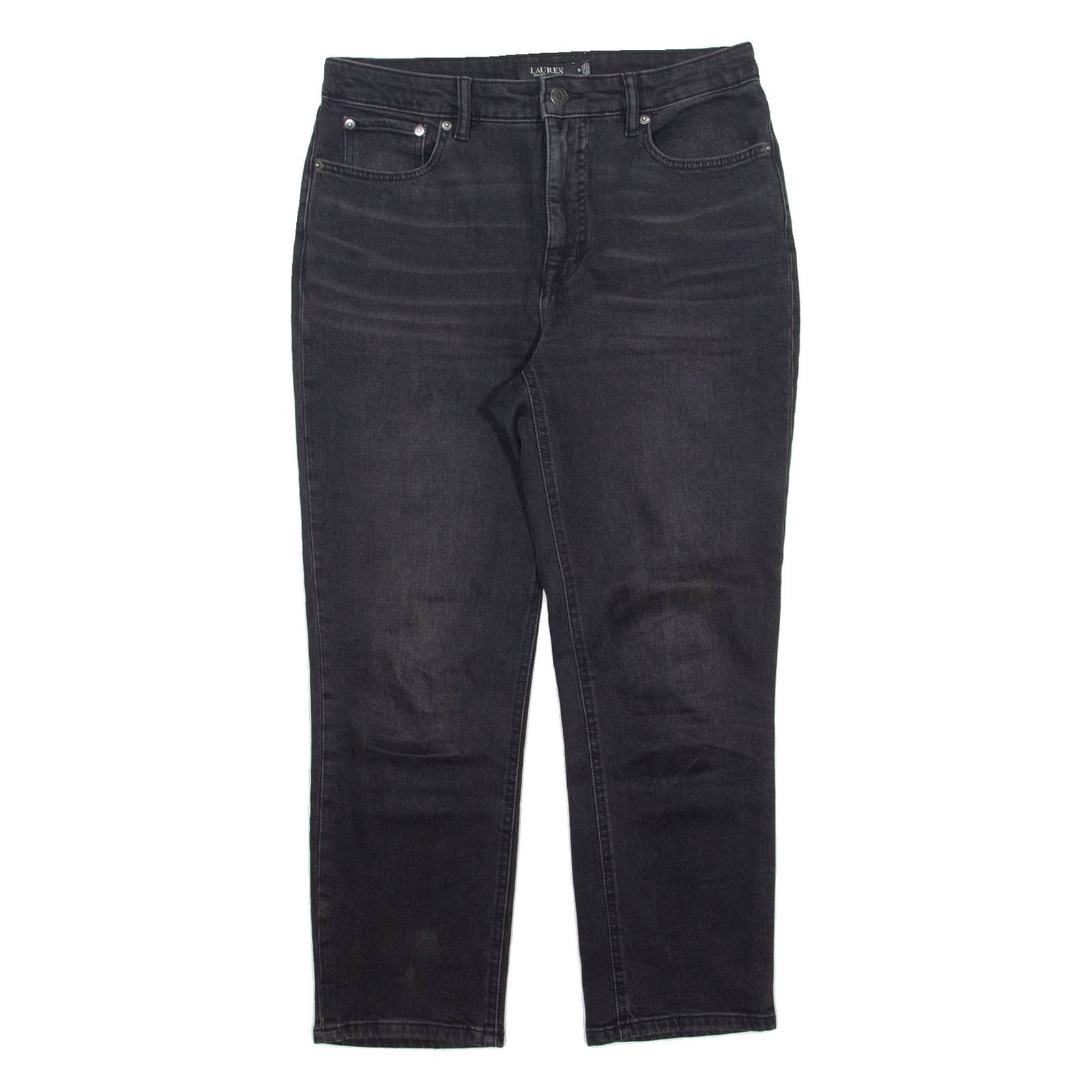 LAUREN RALPH LAUREN Womens Jeans Black Regular Straight W32 L26