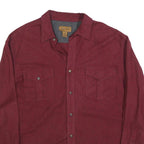ST JOHNS BAY Mens Maroon Shirt L Button Pocket Classic Style Easy Wear