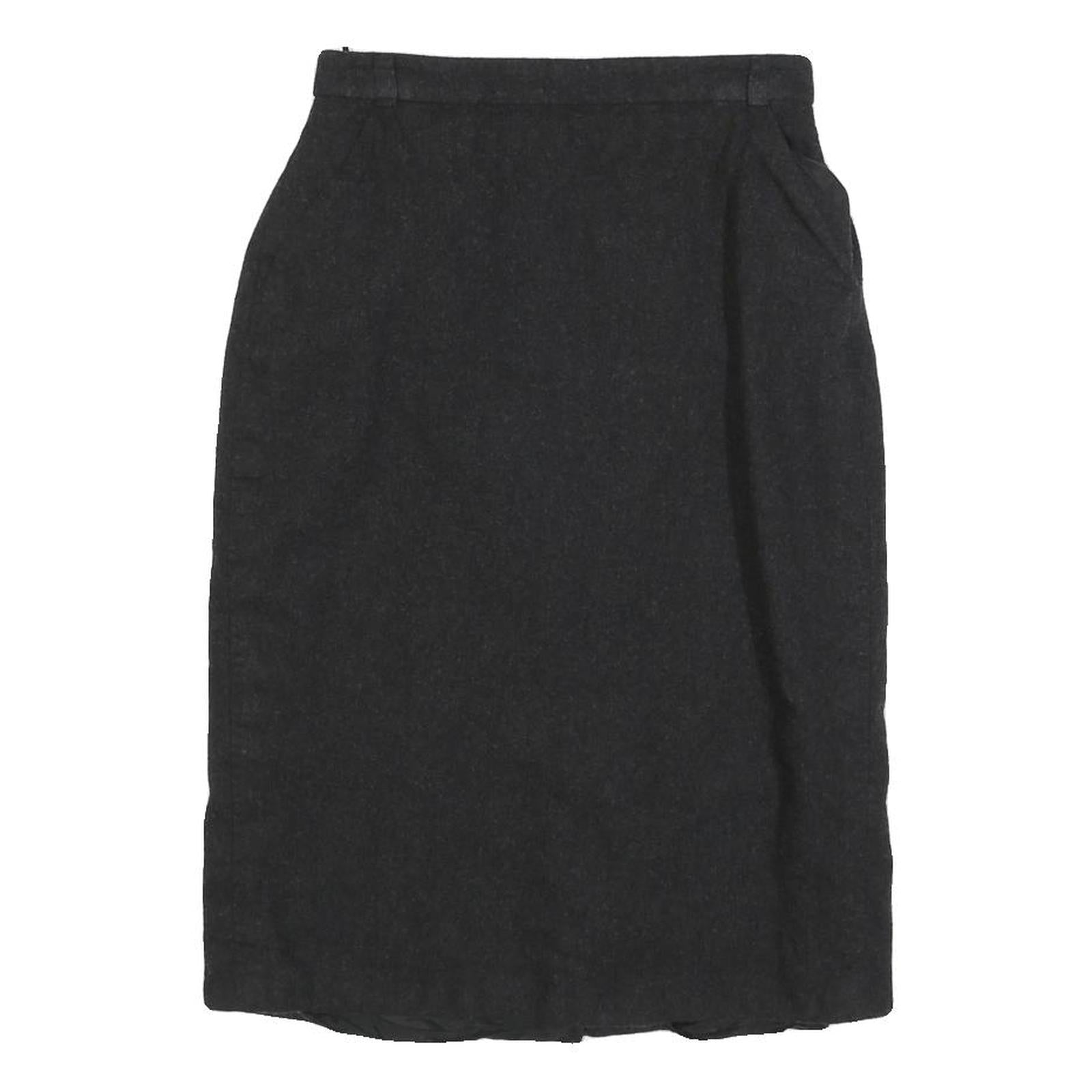 MAX MARA Womens Black Wool Pencil Knee Length Skirt UK 6 Elegant Formal Classic