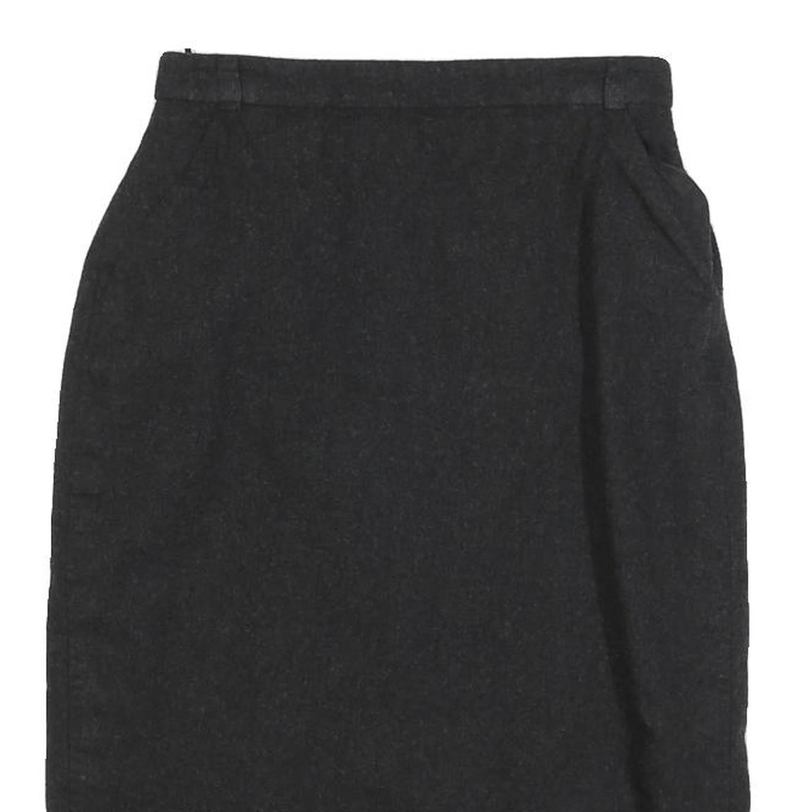 MAX MARA Womens Black Wool Pencil Knee Length Skirt UK 6 Elegant Formal Classic