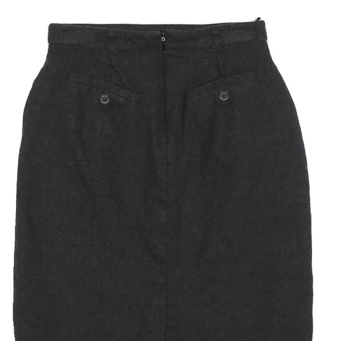 MAX MARA Womens Black Wool Pencil Knee Length Skirt UK 6 Elegant Formal Classic