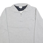 CHALET Mens Grey Cotton Blend Sweatshirt XL Collar Zip Pocket Casual Pullover
