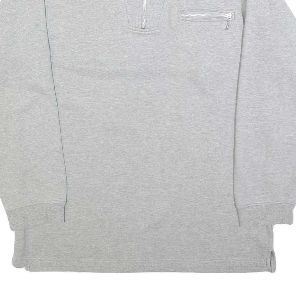 CHALET Mens Grey Cotton Blend Sweatshirt XL Collar Zip Pocket Casual Pullover